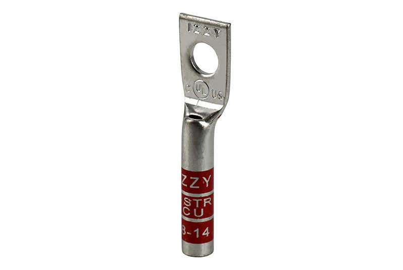 i8-14 Izzy Lug long barrel copper compression lug with 1 1/4" holes inspection window UL Listed CSA Certified